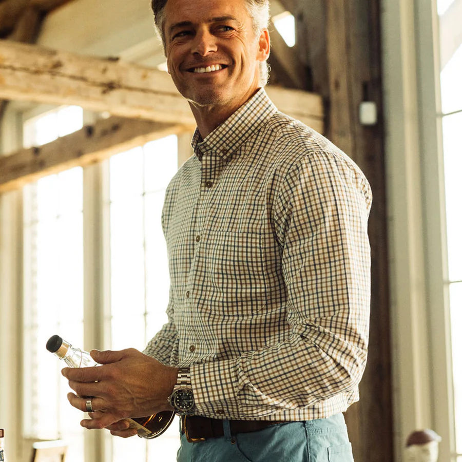 The Sporting Gent Tanner Bamboo Button Down (Shoreline Check)