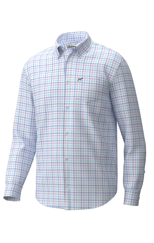 Southern Point Hadley Luxe Lite Long Sleeve Button Down, Easter Gingham