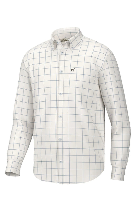Southern Point Hadley Classic Long Sleeve Button Down, Blue Windowpane