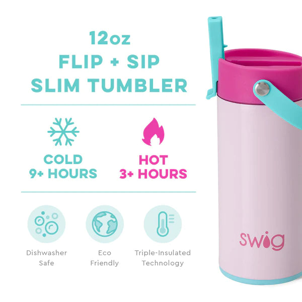 Swig Cotton Candy Flip + Sip Slim Tumbler (12oz)
