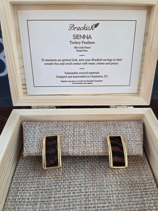 Brackish Sienna Rectangle Stud Earring Gold