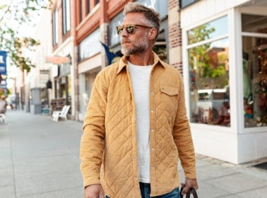 Criquet Corduroy Quilted Shacket, Camel