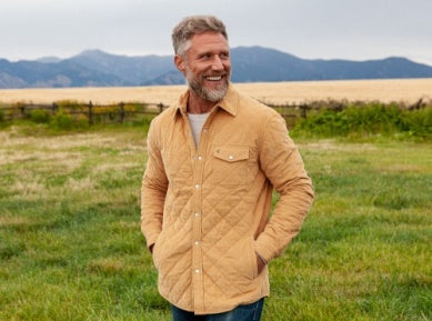 Criquet Corduroy Quilted Shacket, Camel