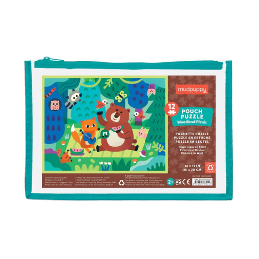 Mudpuppy Woodland Picnic 12-Piece Pouch Puzzle