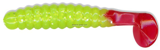 Slider Grub Chartreuse Glitter and Red