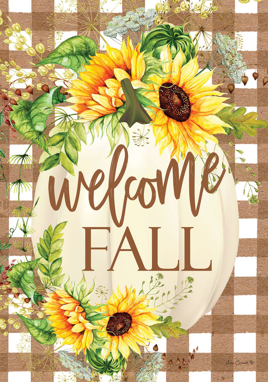 Sunflower Pumpkin Double Sided Garden Flag