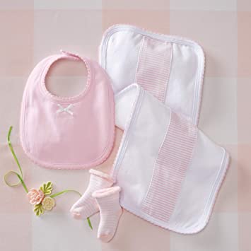 Mudpie Pink Bib & Sock Set