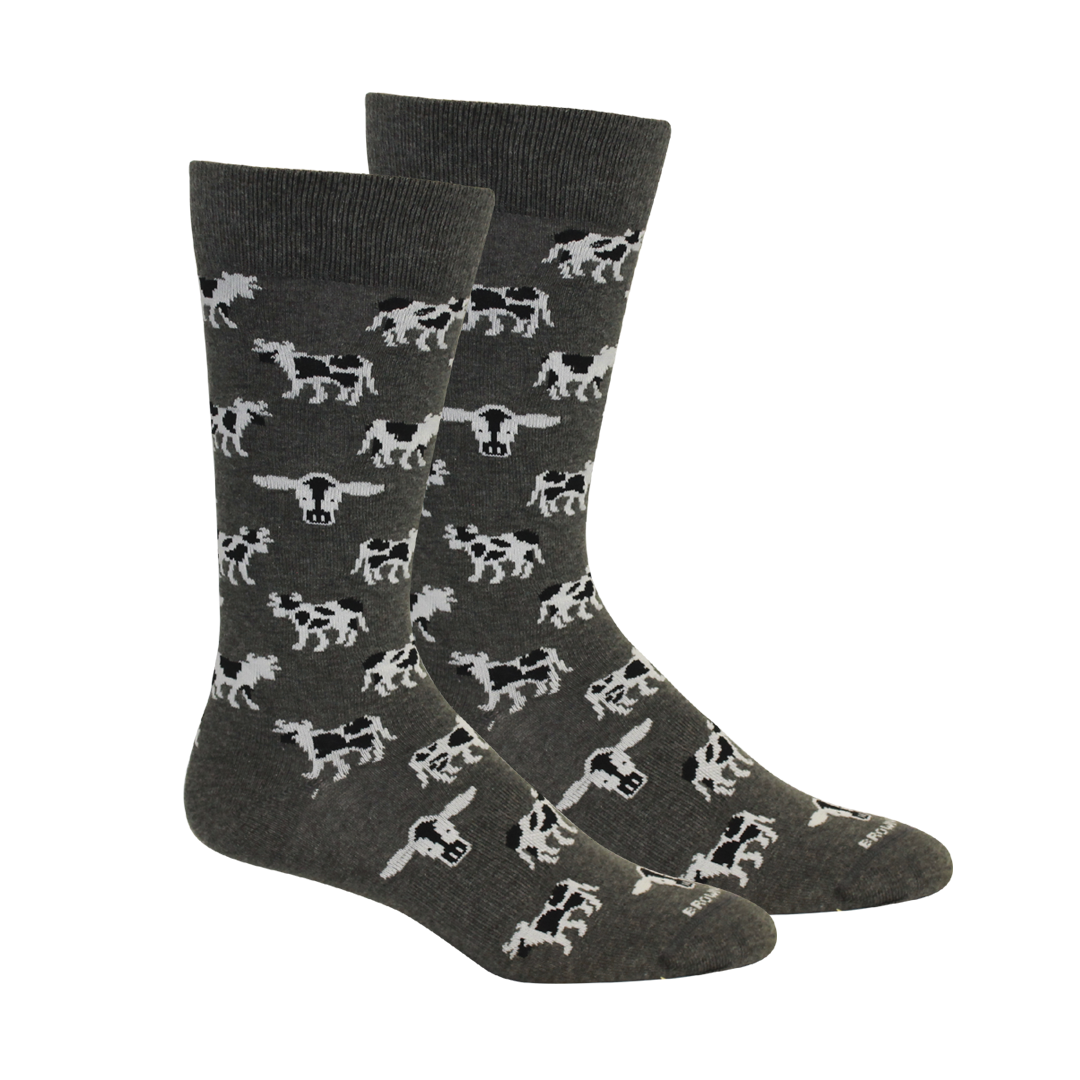 Brown Dog Hosiery Mabel Grey Heather Brown Dog Socks