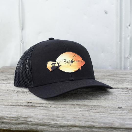 Reel Addicts All Black Flounder Patch
