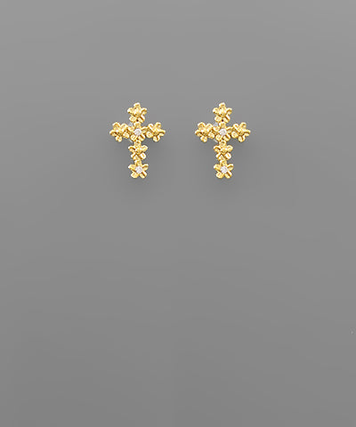 Flower Cross Earrings
