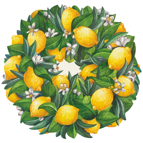 Hester & Cook Die-Cut Lemon Wreath Placemat