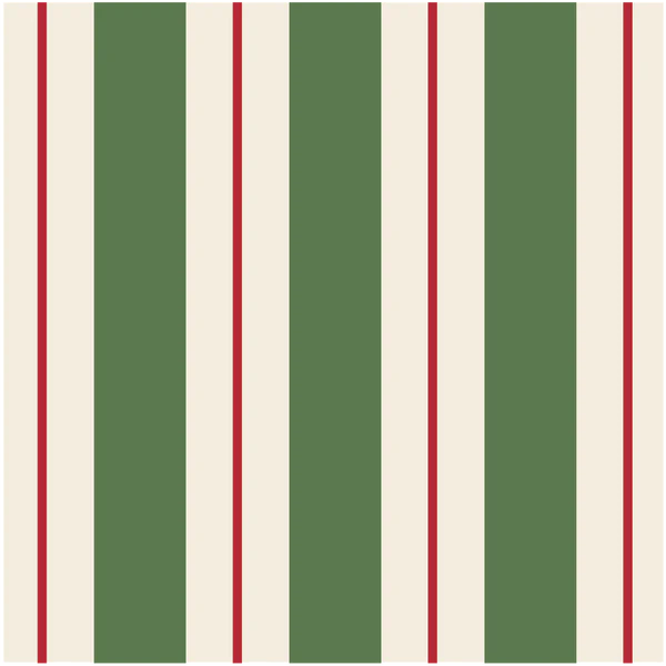 Hester & Cook Green & Red Awning Stripe Guest Napkins