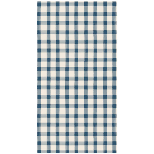 Hester & Cook Navy Painted Check Guest Napkins