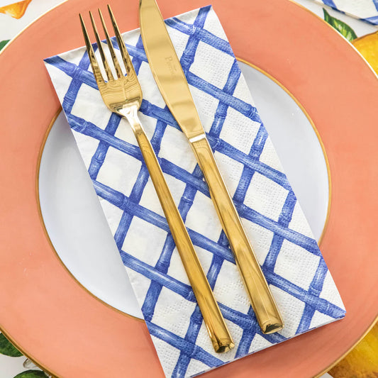 Hester & Cook Blue Lattice Napkins