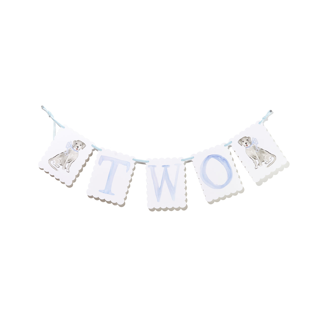 TWO Birthday Banner Blue