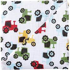 Mudpie Tractor Muslin Swaddle