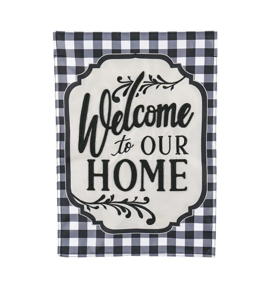 Classic Welcome Home House Applique Flag