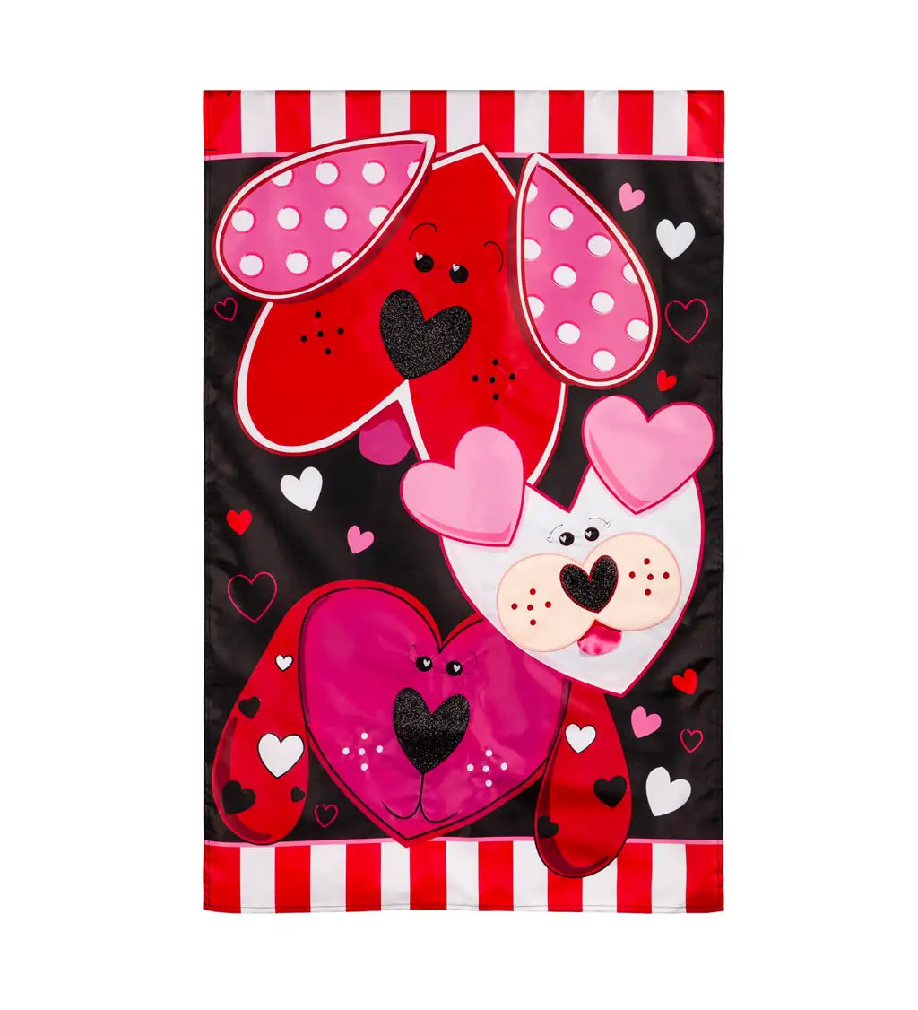 Puppy Love House Applique Flag