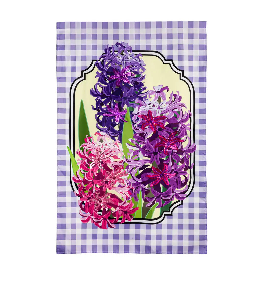 Spring Hyacinths House Applique Flag