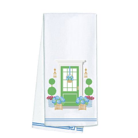 W H Hostess Spring Front Door Tea Towel