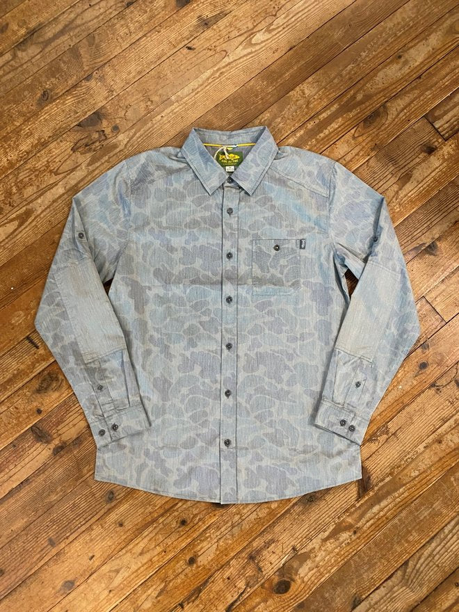 Marsh Wear Hagood LS Button Up Shirt Mallard Camo
